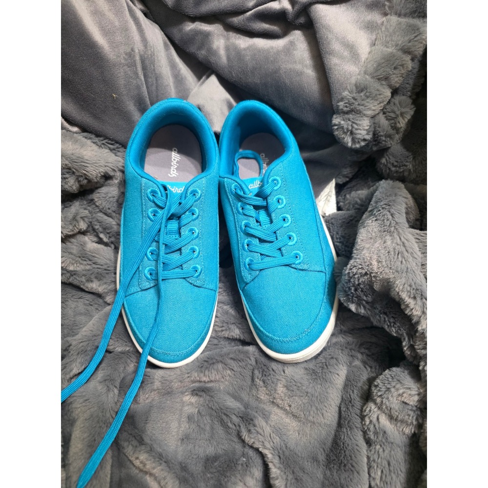 Allbirds Pipers Women Blue Turquoise Canvas Low Top Sneakers Shoes Size 7